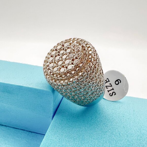 925 Sterling Sliver Moissanite Circle Elevated Ring, 5.03ctw VVS Stones Hip Hop - Picture 7 of 8